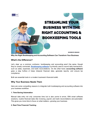 why the right bookkeeping and accounting software