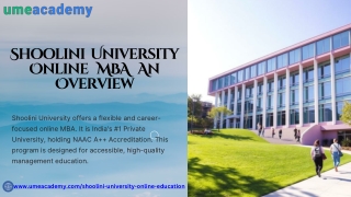shoolini university online mba an overview