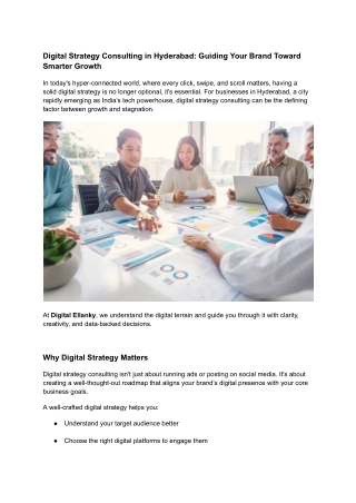 Digital Strategy Consulting in Hyderabad_ Guiding Your Brand Toward Smarter Growth