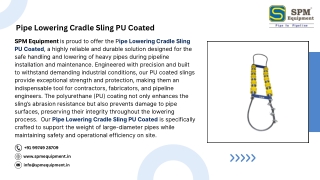 Pipe Lowering Cradle Sling PU Coated
