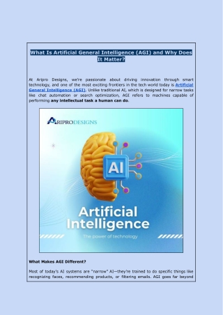 Artificial General Intelligence: The Future of AI | Aripro Designs