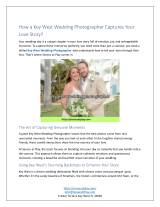How a Key West Wedding Photographer Captures Your Love Story