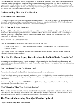 first aid certification is a crucial facet