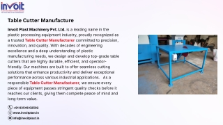 table cutter manufacture