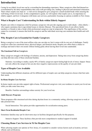 What is Respite care? Understanding Its Role within Elderly Support