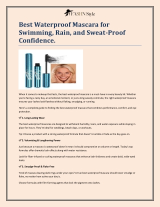 Best Waterproof Mascara for Swimming