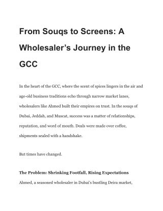 From Souqs to Screens