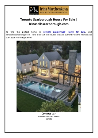 Toronto Scarborough House For Sale | Irinasellsscarborough.com