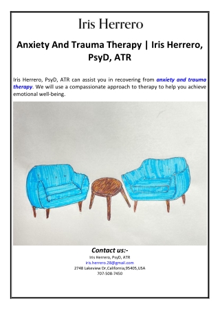 Anxiety And Trauma Therapy | Iris Herrero, PsyD, ATR