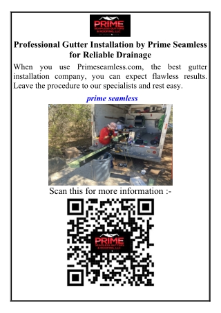 Professional Gutter Installation by Prime Seamless for Reliable Drainage