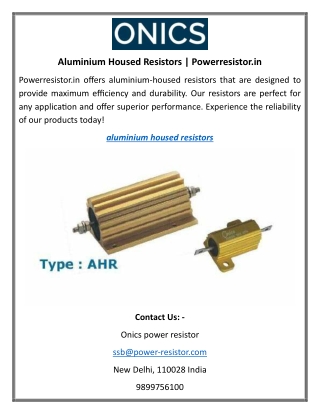 Aluminium Housed Resistors Powerresistor.in
