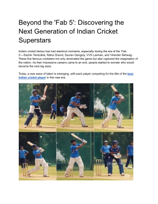 Beyond the 'Fab 5'_ Discovering the Next Generation of Indian Cricket Superstars