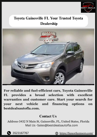Toyota Gainesville FL Your Trusted Toyota Dealership