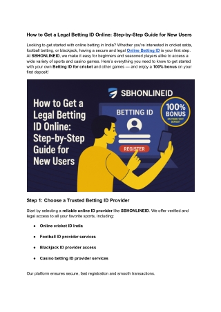 How to Get a Legal Betting ID Online_ Step-by-Step Guide for New Users