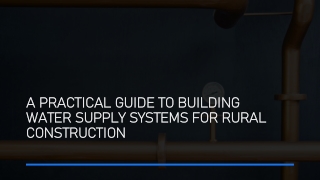 Reliable Water Supply for Rural Construction | Leenus India