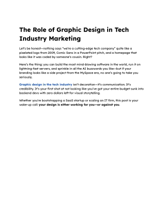 The Role of Graphic Design in Tech Industry Marketing