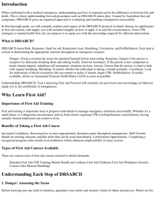 Comprehending DRSABCD: Your Lifesaving First Aid Protocol