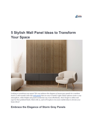 5 Stylish Wall Panel Ideas to Transform Your Space-AAADistributor