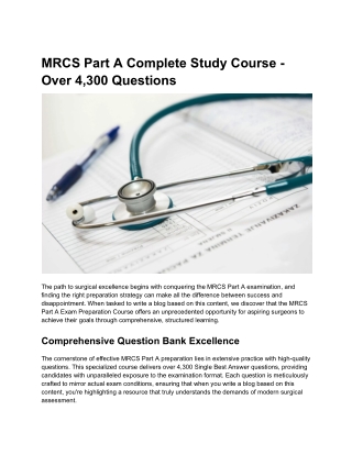 mrcs part a complete study course over
