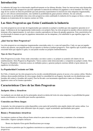 Las Slots Progresivas que Están Cambiando la Industria