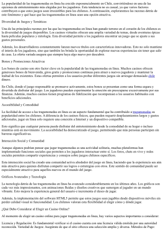 Tragamonedas en Línea: ¿Por qué son tan Populares entre los Chilenos?
