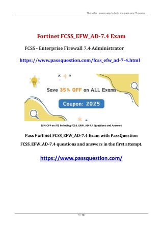 Fortinet FCSS_EFW_AD-7.4 Questions and Answers 2025