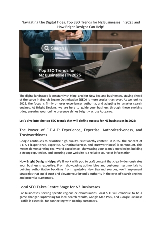Navigating the Digital Tides Top SEO Trends for NZ Businesses in 2025 and How Bright Designs Can Help