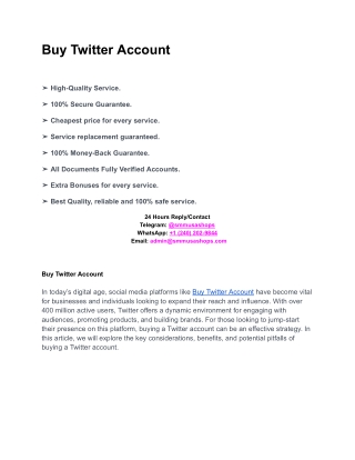 Buy Twitter Account