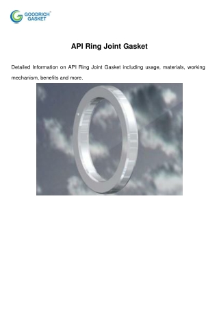 api ring joint gasket