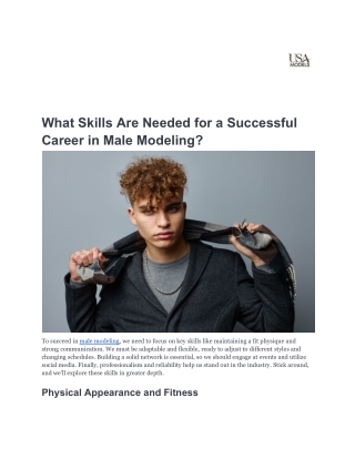 What Skills Are Needed for a Successful Career in Male Modeling-USAModels