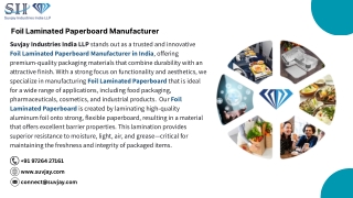 Foil Laminated Paperboard Manufacturer