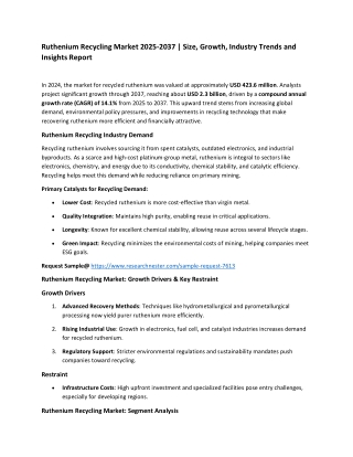 Ruthenium Recycling Market