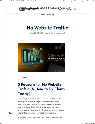 5 Reasons for No Website Traffic (& How to Fix Them Today)