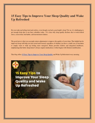 15 Easy Tips to Improve Your Sleep Quality and Wake Up Refreshed