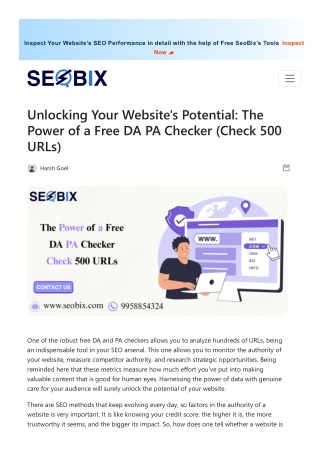 Bulk DA PA Checker : Check Domain Authority for 500 URLs Instantly