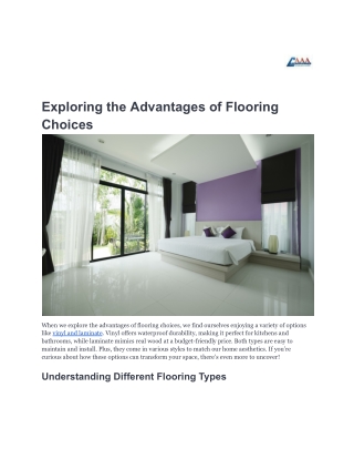 Exploring the Advantages of Flooring Choices-AAADistributor