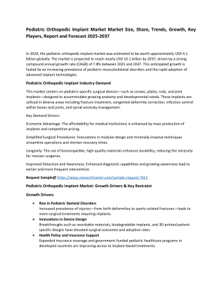 Pediatric Orthopedic Implant Market