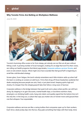 Why Toronto Firms Are Betting on Workplace Wellness