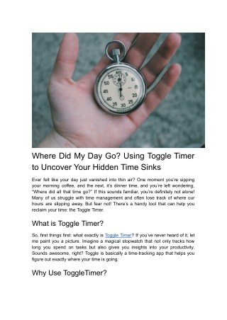 Where Did My Day Go_ Using Toggle Timer to Uncover Your Hidden Time Sinks