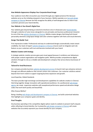 How Website Appearance Displays Your Corporate Brand Image