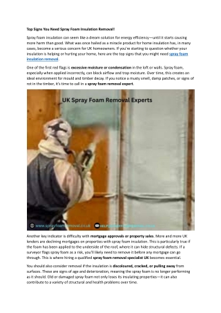 Top Signs You Need Spray Foam Insulation Removal!