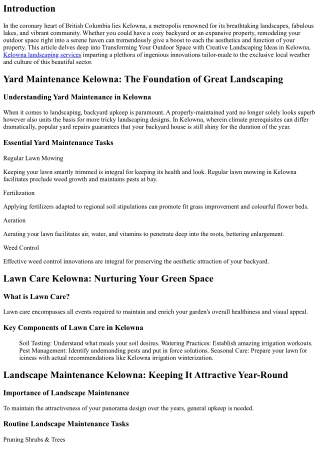 Transforming Your Outdoor Space with Creative Landscaping Ideas in Kelowna