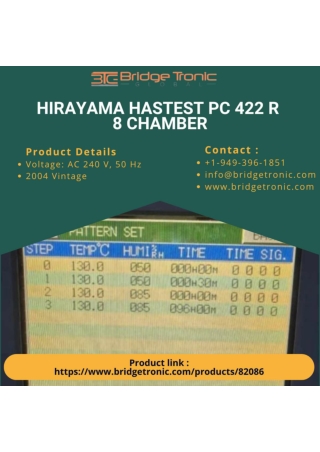 Hirayama Hastest PC 422 R 8 Chamber