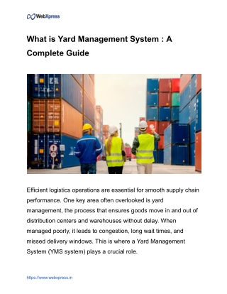 What is Yard Management System _ A Complete Guide