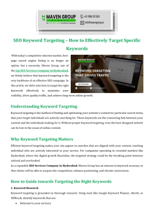 SEO Keyword Targeting – How to Effectively Target Specific Keywords