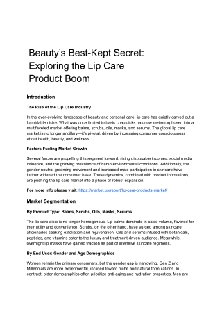 Beauty’s Best-Kept Secret_ Exploring the Lip Care Product Boom