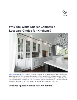 Why Are White Shaker Cabinets a Less care Choice for Kitchens-RTAHQ