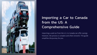importing a car to canada from