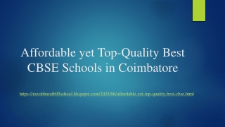 Affordable yet Top-Quality Best CBSE Schools in Coimbatore