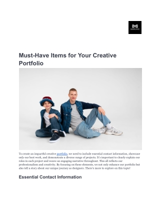 Must-Have Items for Your Creative Portfolio-Mapsstudio.nyc